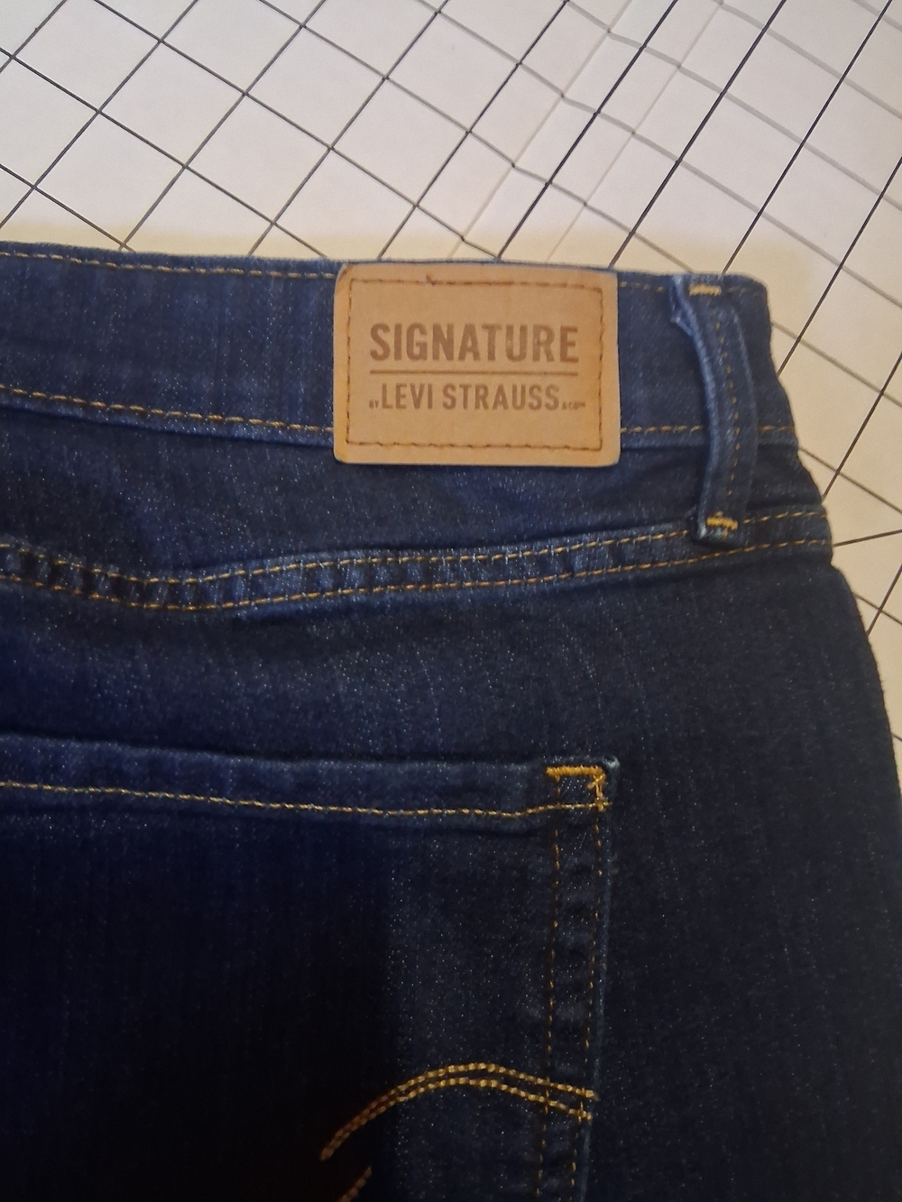 Signature by Levi Strauss Dark Blue Denim Cutoff Shorts